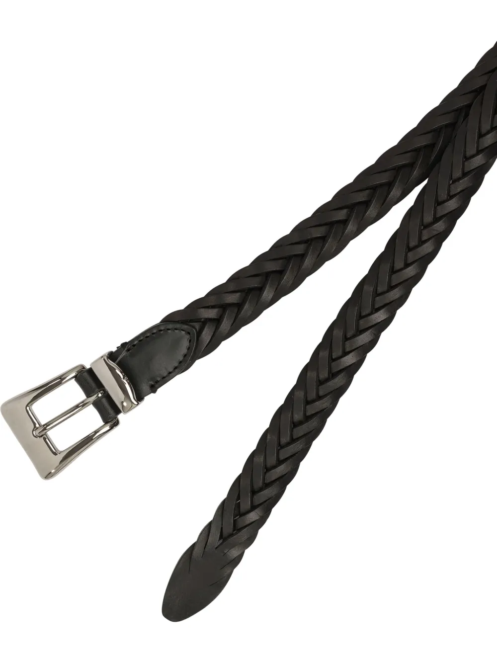 ADRIANO MENEGHETTI braided leather belt - Zwart
