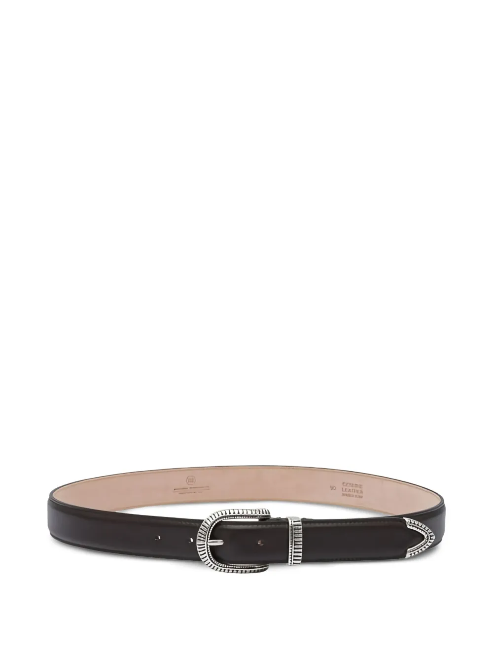 embellished-buckle leather belt