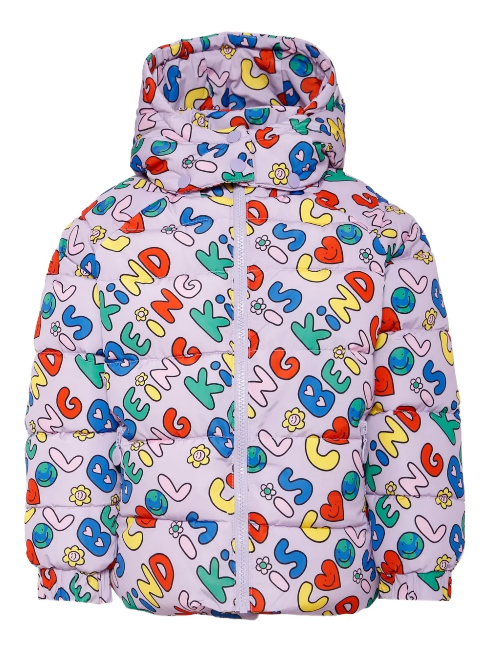 Stella McCartney Kids Regenjas met capuchon en Earth Friends-print Paars