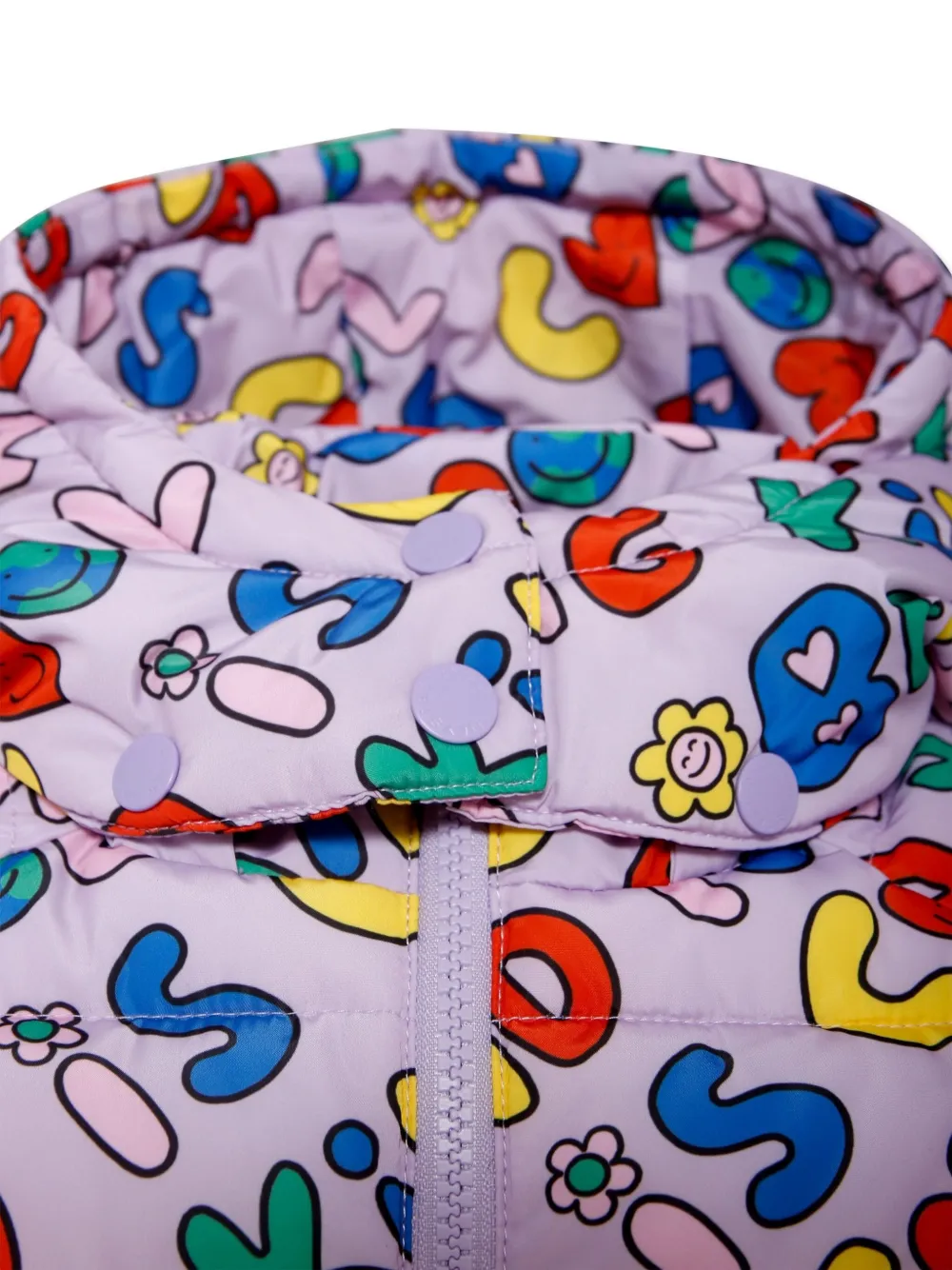 Stella McCartney Kids Regenjas met capuchon en Earth Friends-print Paars