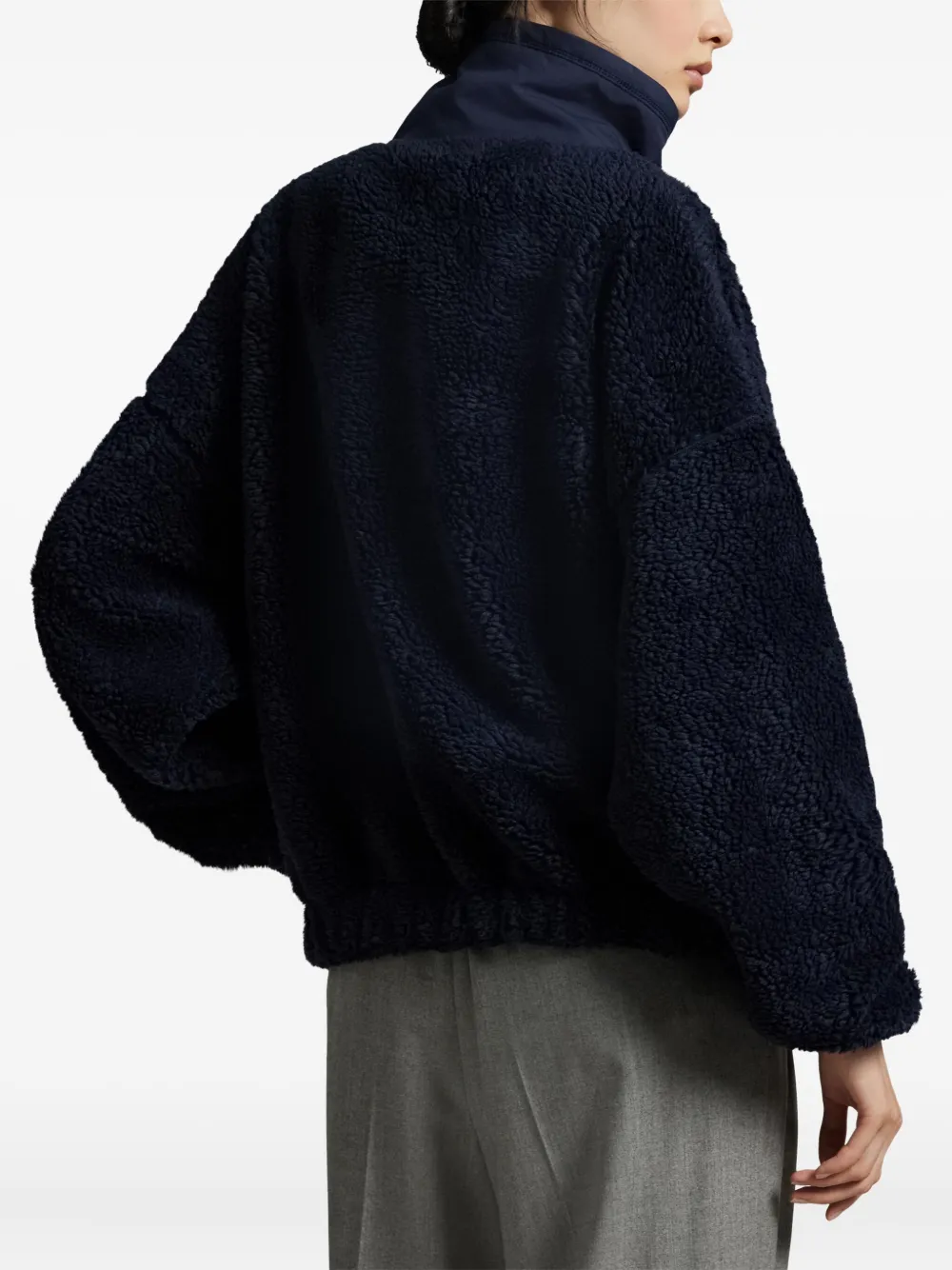 Polo Ralph Lauren Polo Bear fleece-texture polo sweatshirt Blauw