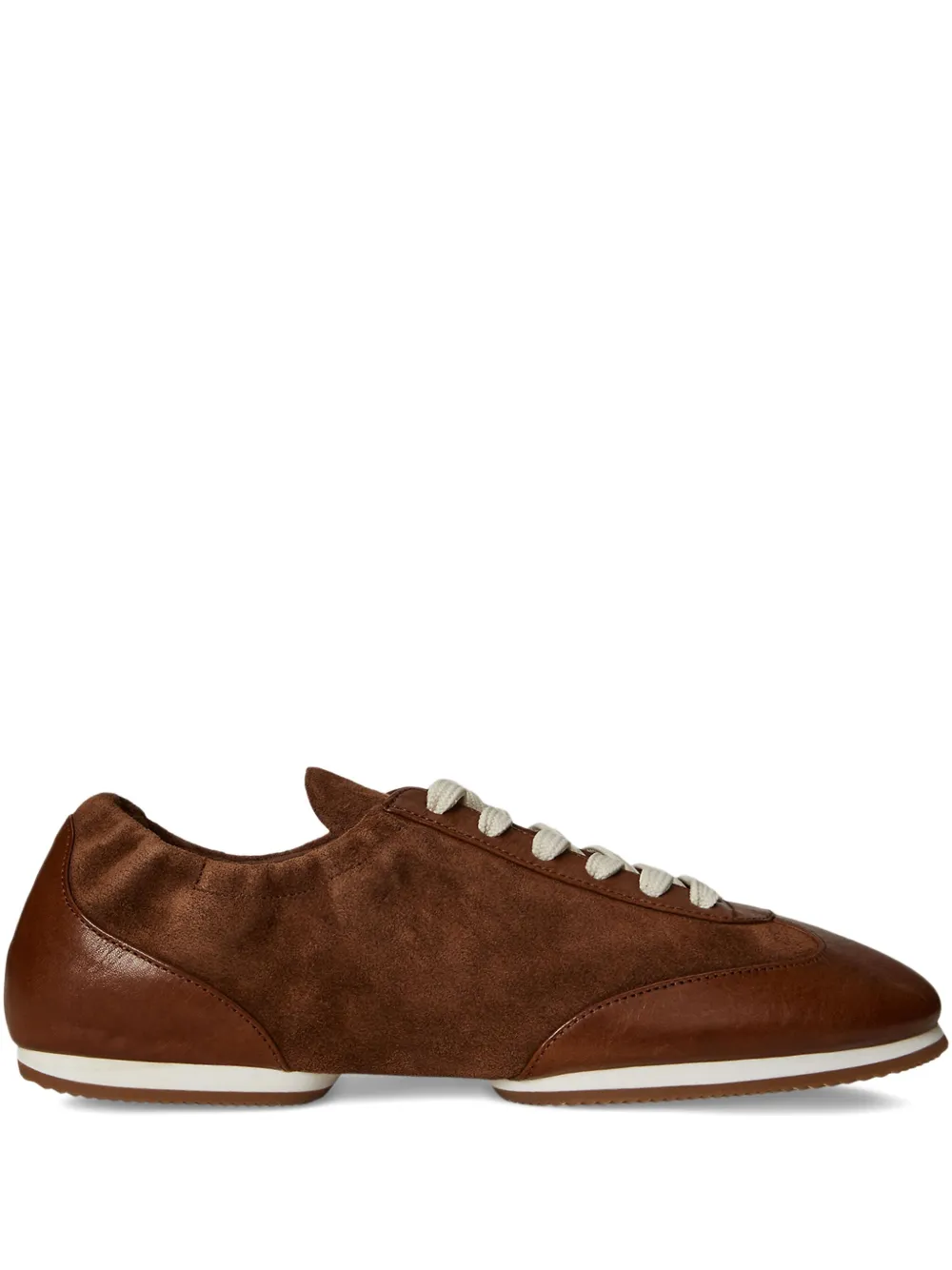 Polo Ralph Lauren Pony Ballerina debossed-logo lace-up sneakers Brown