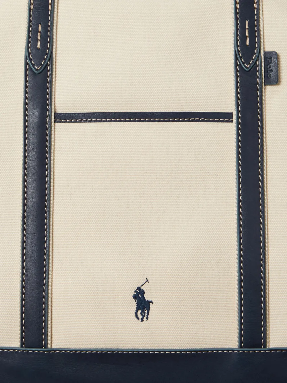 Polo Ralph Lauren Canvas shopper met leren afwerking Beige