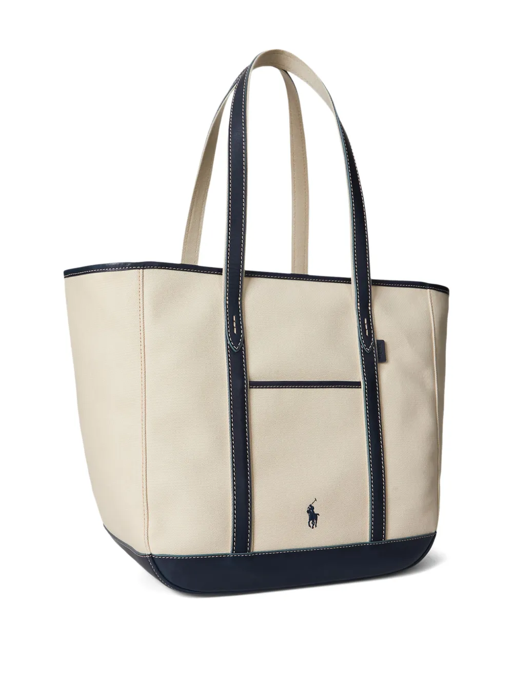 Polo Ralph Lauren Canvas shopper met leren afwerking Beige
