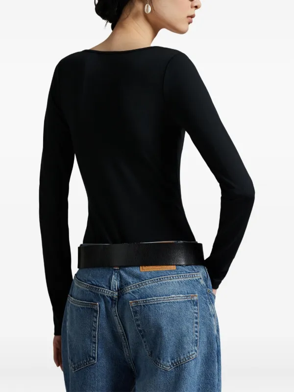 Polo Ralph Lauren Body Manga Larga Con Cuello Redondo Negro