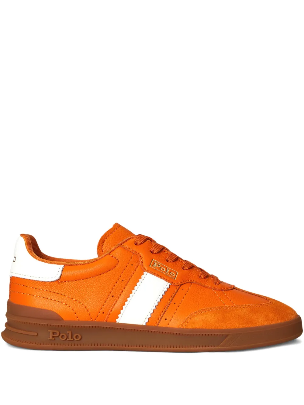 Polo Ralph Lauren Heritage Area suède leren sneakers Oranje