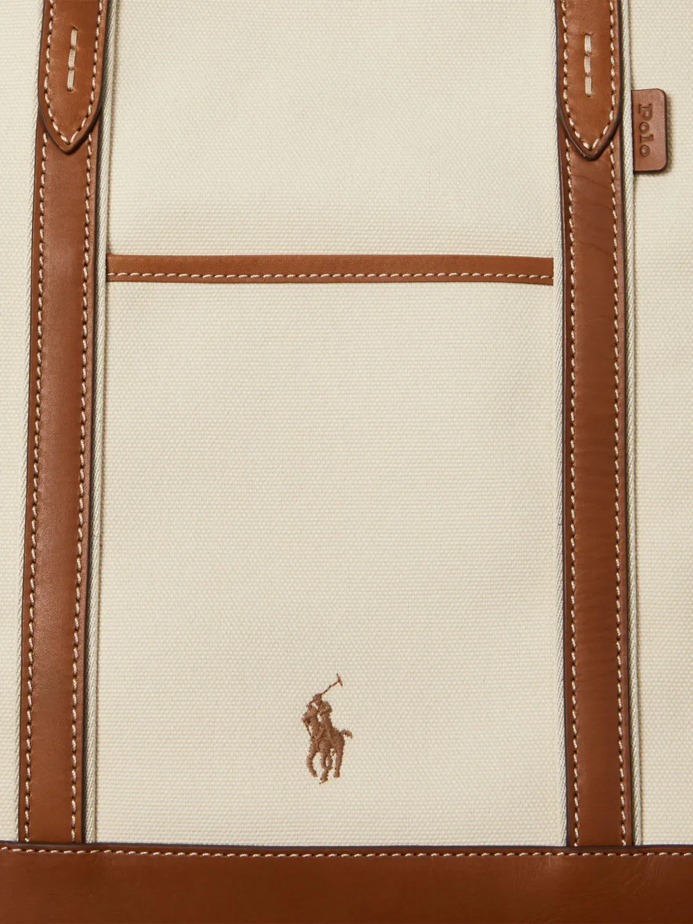 Polo Ralph Lauren Canvas shopper met geborduurd logo Beige