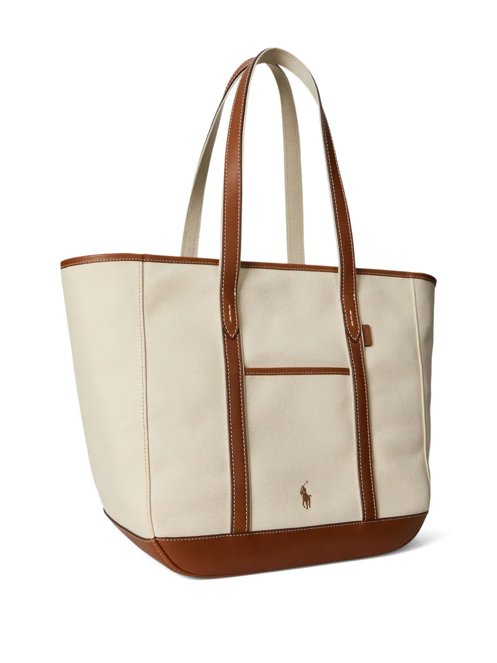 Polo Ralph Lauren Canvas shopper met geborduurd logo Beige