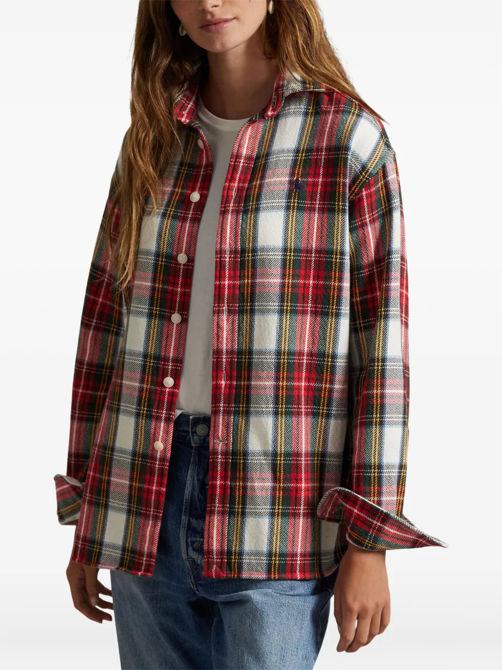 Polo Ralph Lauren Plaid Relaxed Fit Cotton Button-up Shirt In Red