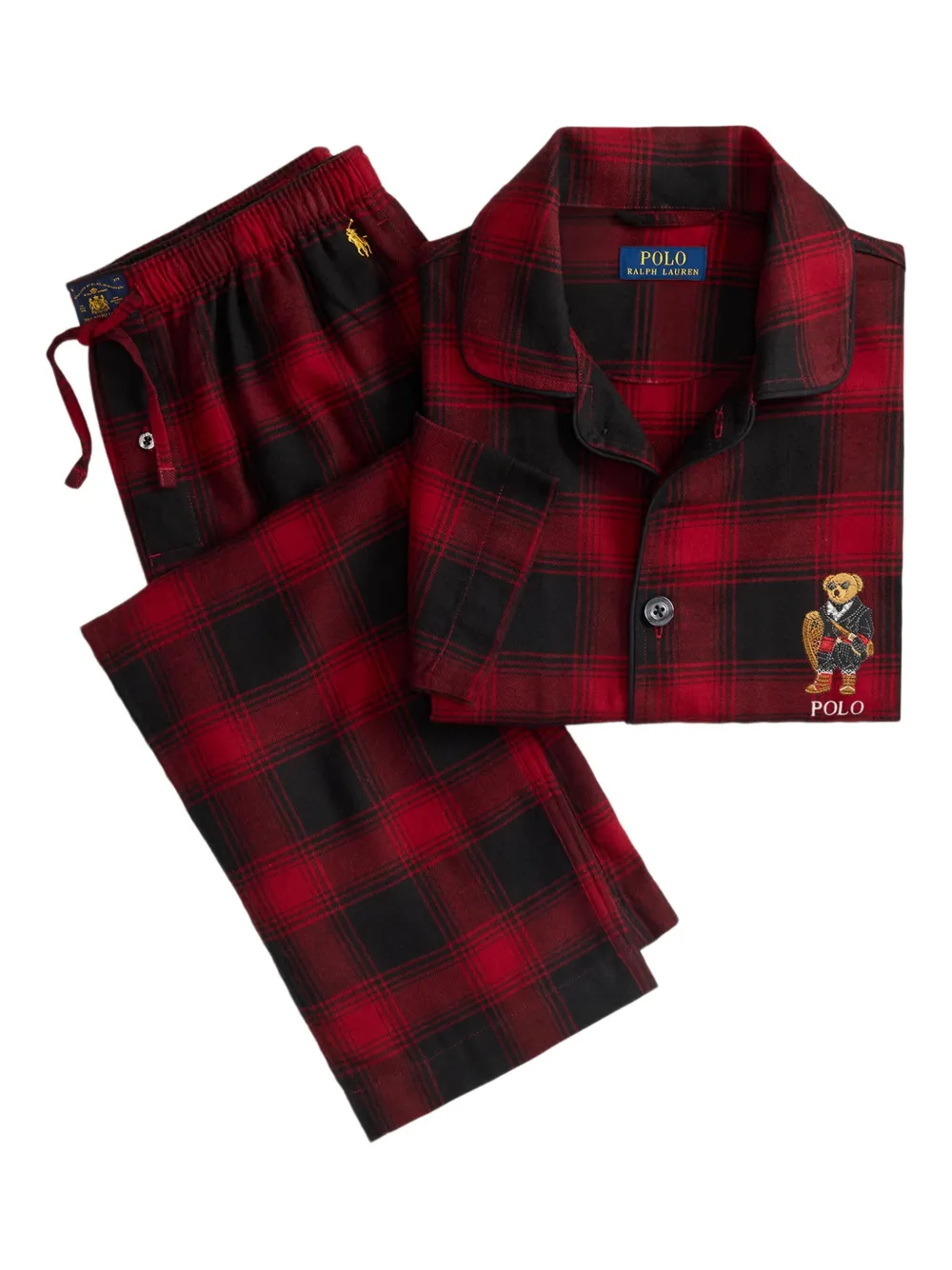 Polo Ralph Lauren Check-bear Pyjamas In Red