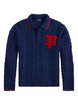 Polo Ralph Lauren ケーブルニット ハーフジップセーター | ブラウン