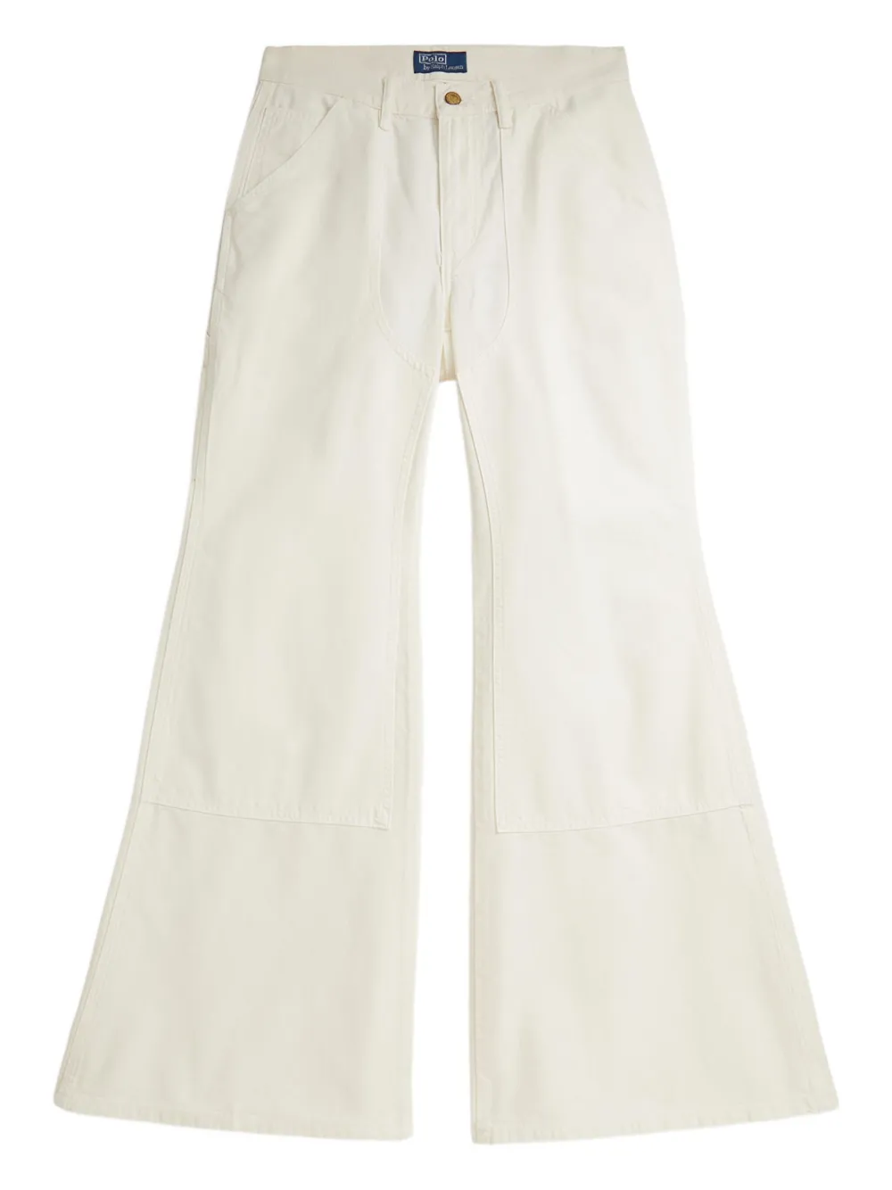 Polo Ralph Lauren Flared Panelled Trousers In White