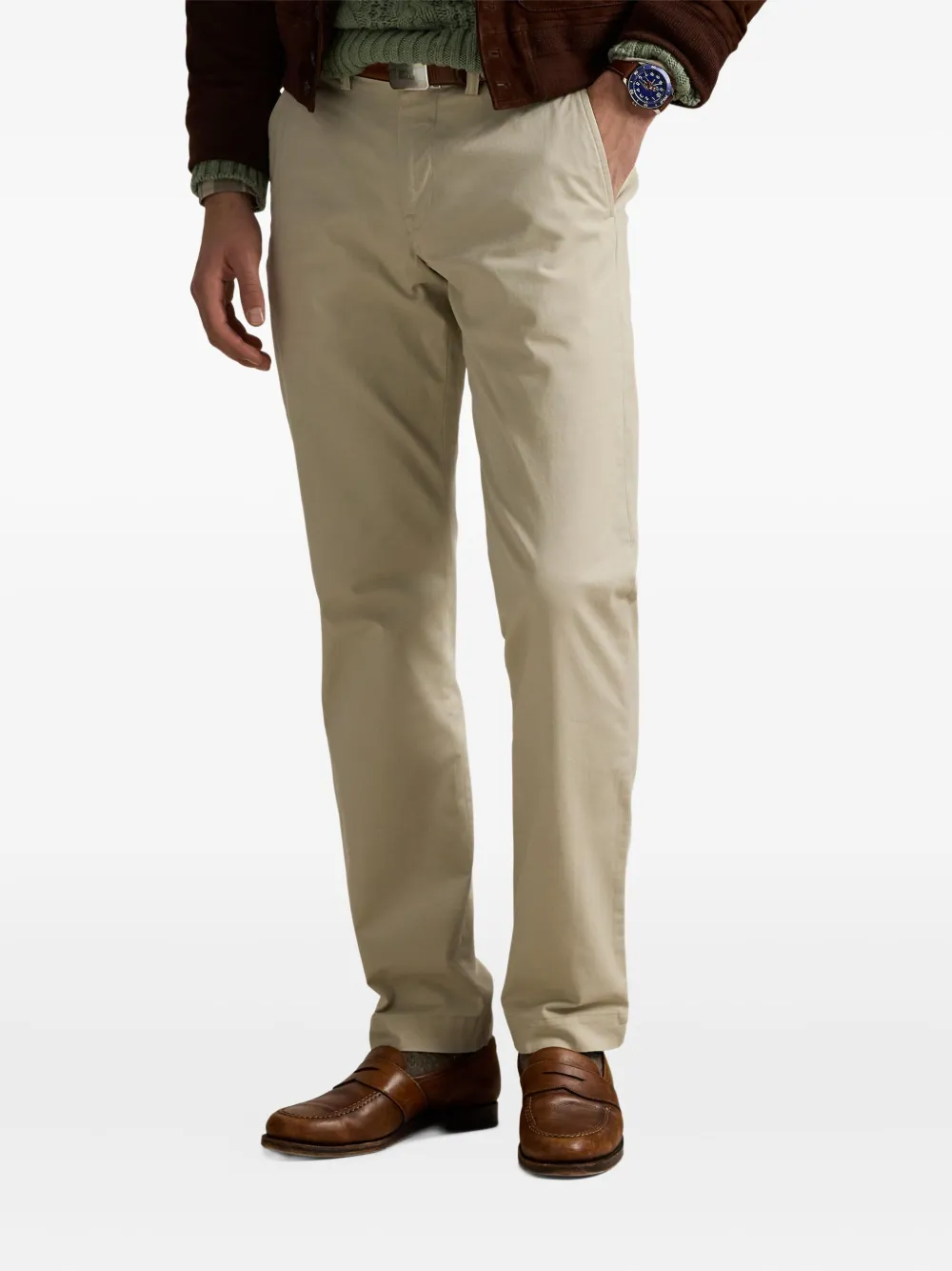 Polo Ralph Lauren Twill broek met platte voorkant Beige