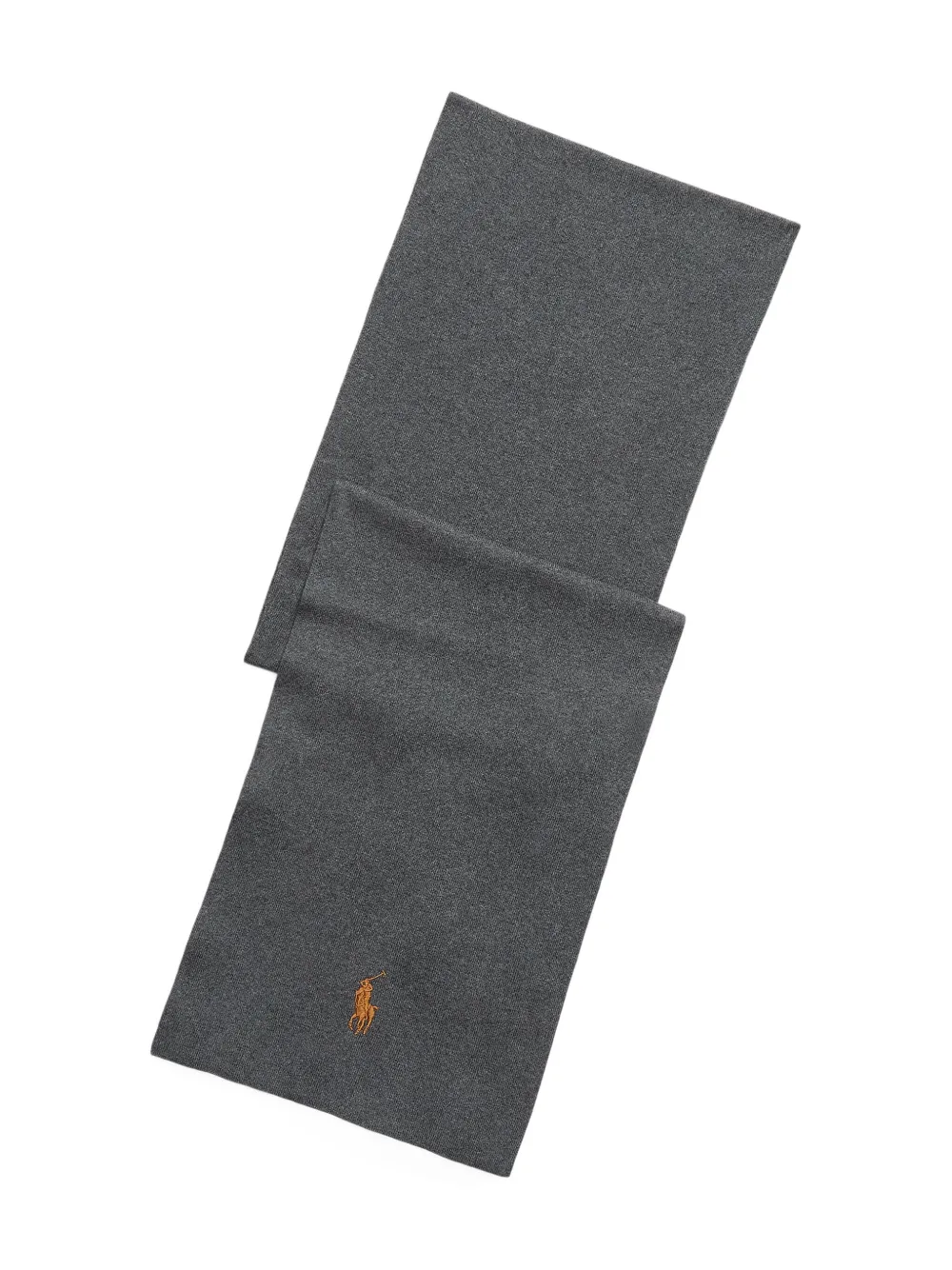 Polo Ralph Lauren Embroidered Cotton Scarf In Gray