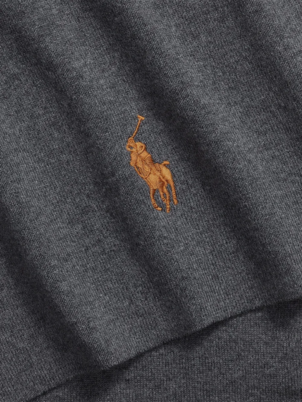 Polo Ralph Lauren Embroidered Cotton Scarf In Gray