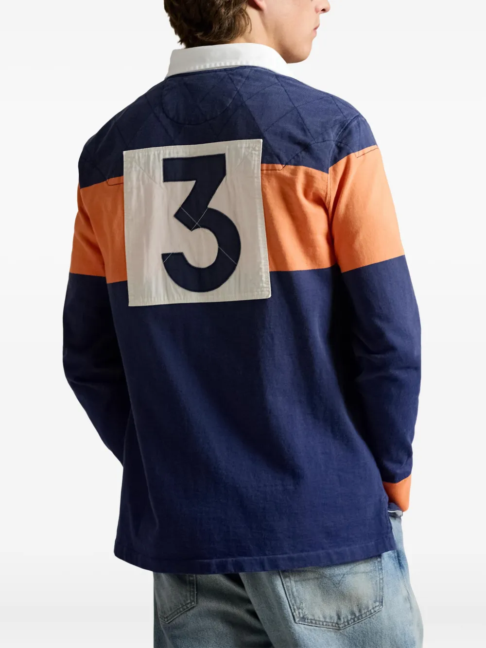 Polo Ralph Lauren Poloshirt met streepdetail en lange mouwen Blauw