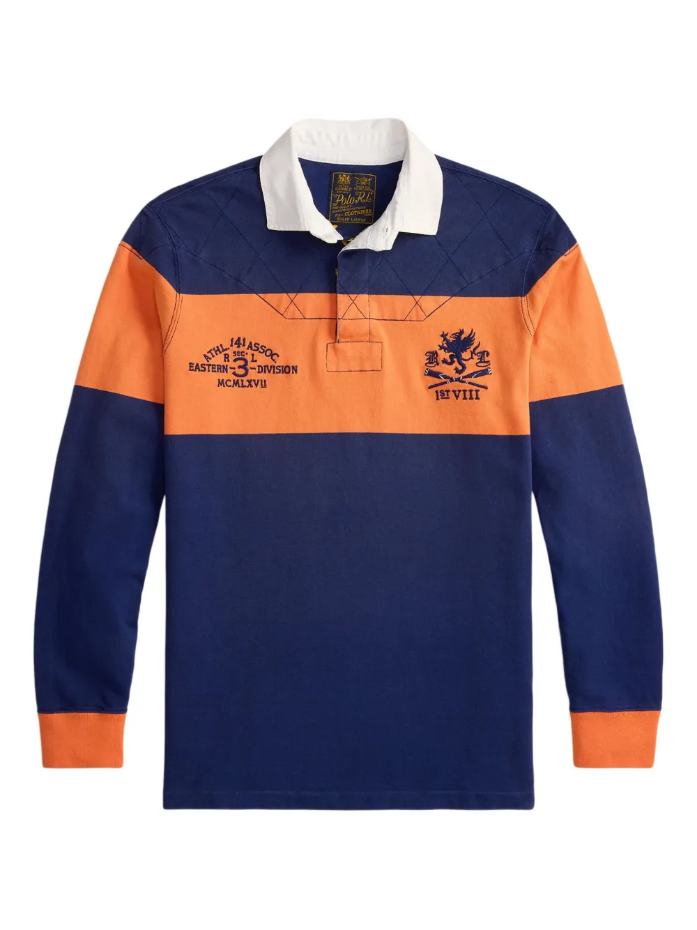 Polo Ralph Lauren stripe-detail long-sleeved polo shirt | Blue | Image 1