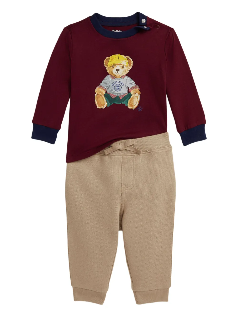 POLO RALPH LAUREN KIDS Trainingspak met beerprint Rood