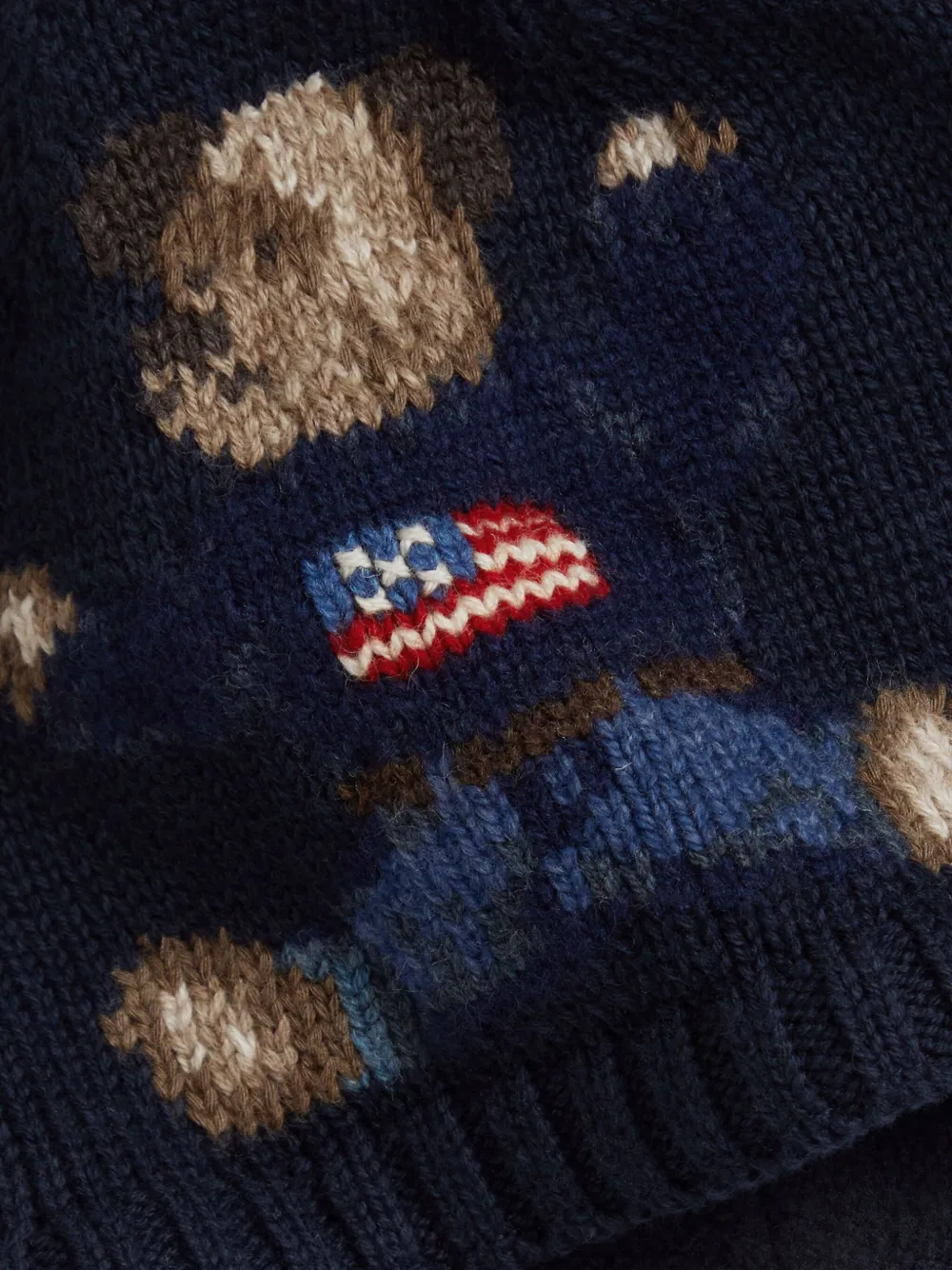 POLO RALPH LAUREN KIDS Muts met borduurwerk en beerpatroon Blauw