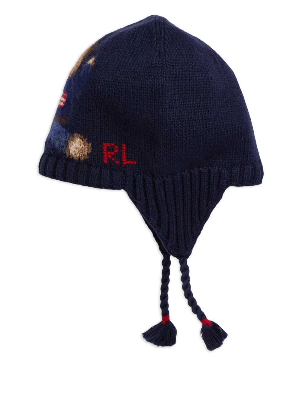 POLO RALPH LAUREN KIDS Muts met borduurwerk en beerpatroon - Blauw