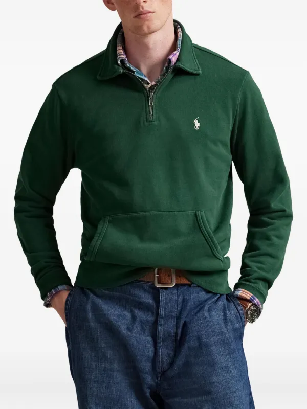 Polo Ralph Lauren embroidered-logo half-zip Sweatshirt | Green