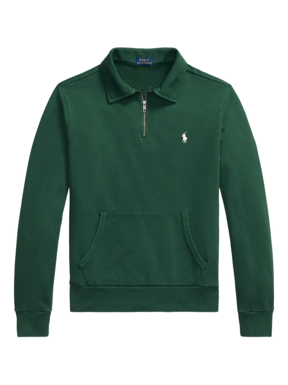 embroidered-logo half-zip sweatshirt