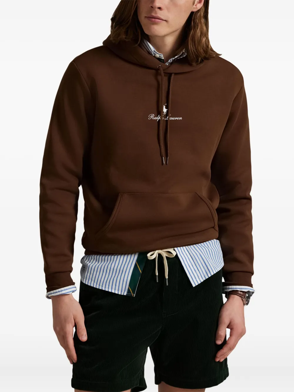 Polo Ralph Lauren Hoodie met geborduurd logo Bruin