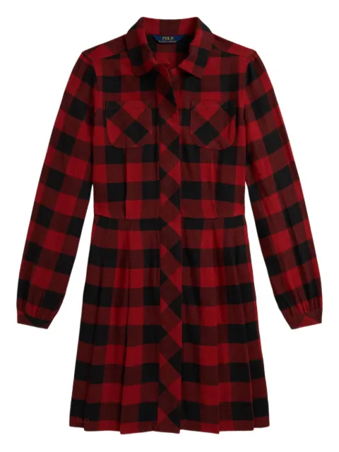 POLO RALPH LAUREN KIDS checked collared shirt dress