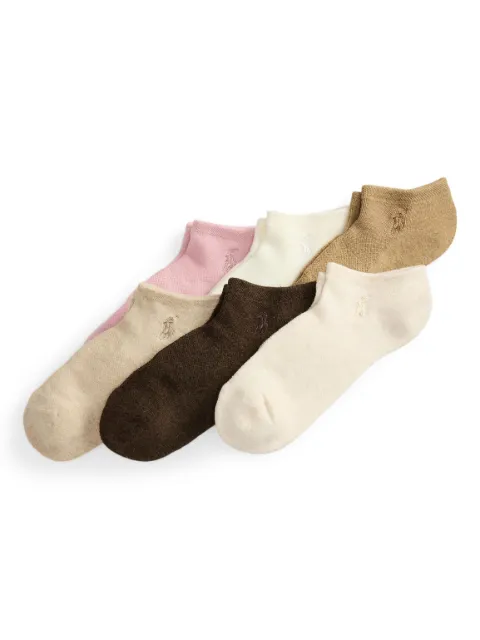 Polo Ralph Lauren embroidered-logo low-cut socks (pack of six)