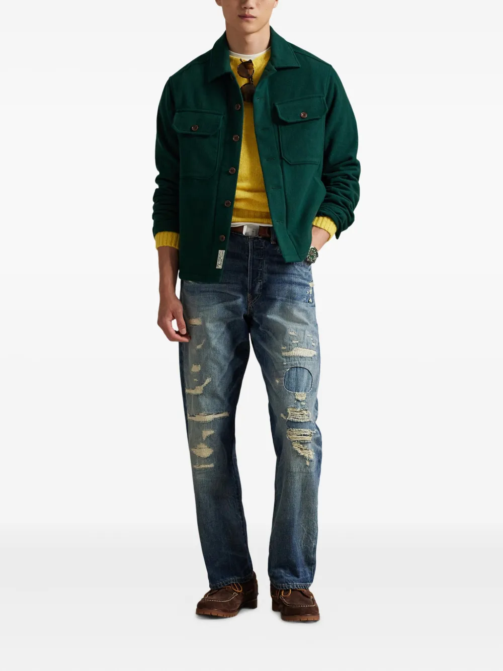 Polo Ralph Lauren wool elbow-patch shirt jacket | Shirt Jackets | Image 2