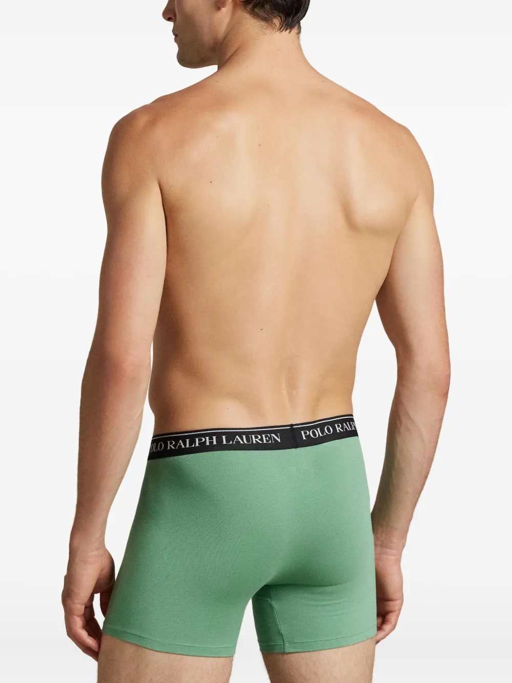 Polo Ralph Lauren Logo-waistband Boxer Briefs (pack Of Three) In Green