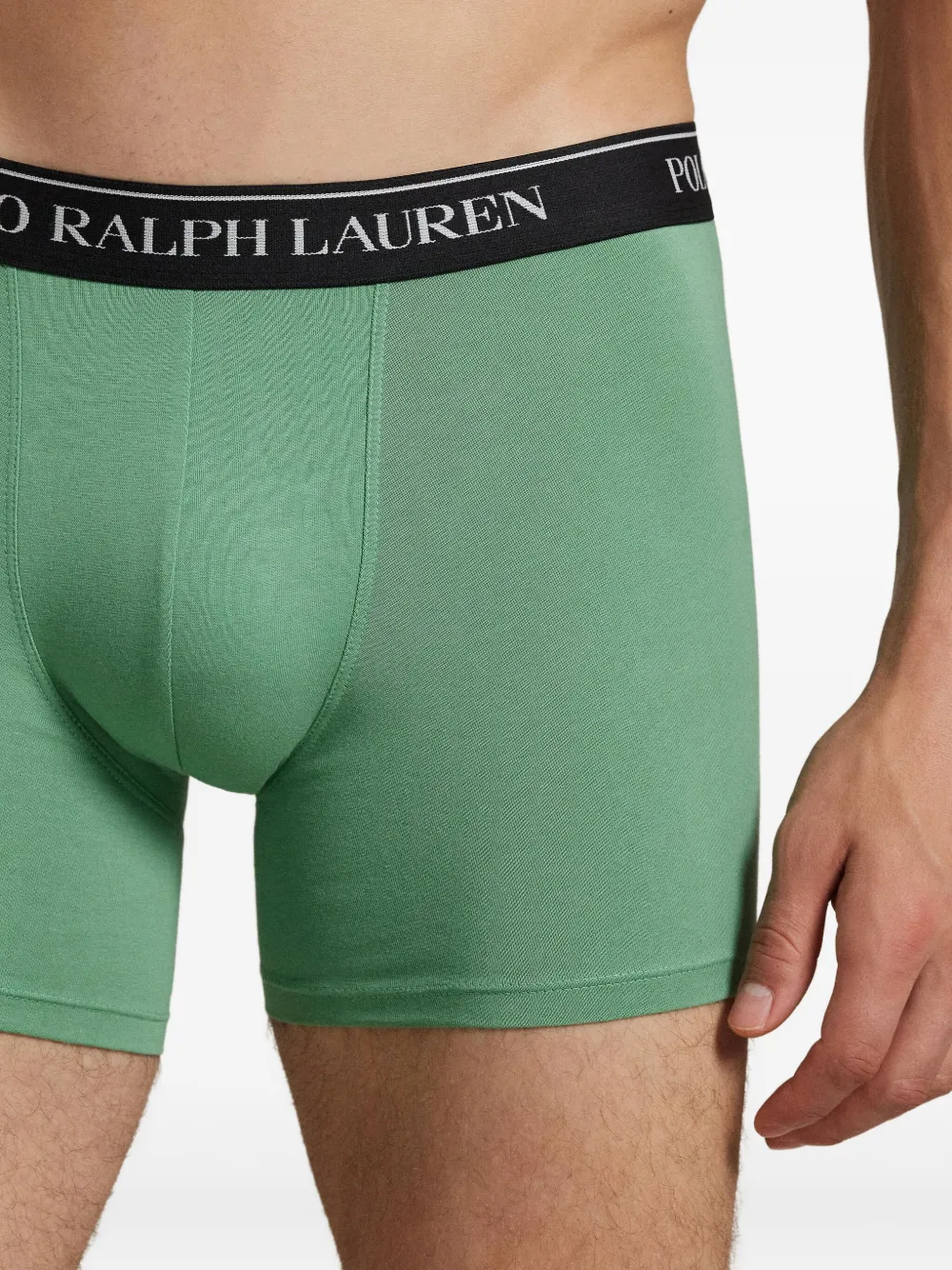 Polo Ralph Lauren Logo-waistband Boxer Briefs (pack Of Three) In Green
