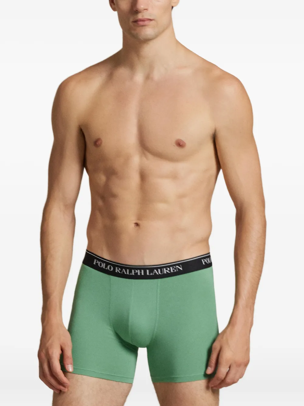 Polo Ralph Lauren Logo-waistband Boxer Briefs (pack Of Three) In Green
