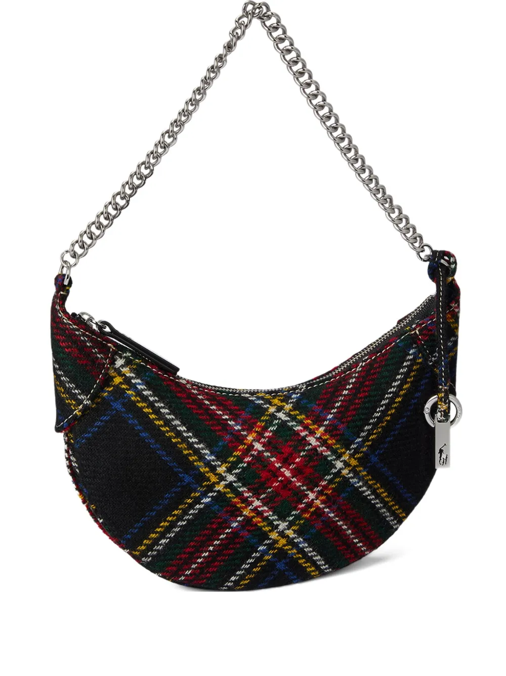 Polo Ralph Lauren Tartan Chain Crossbody Bag In Black