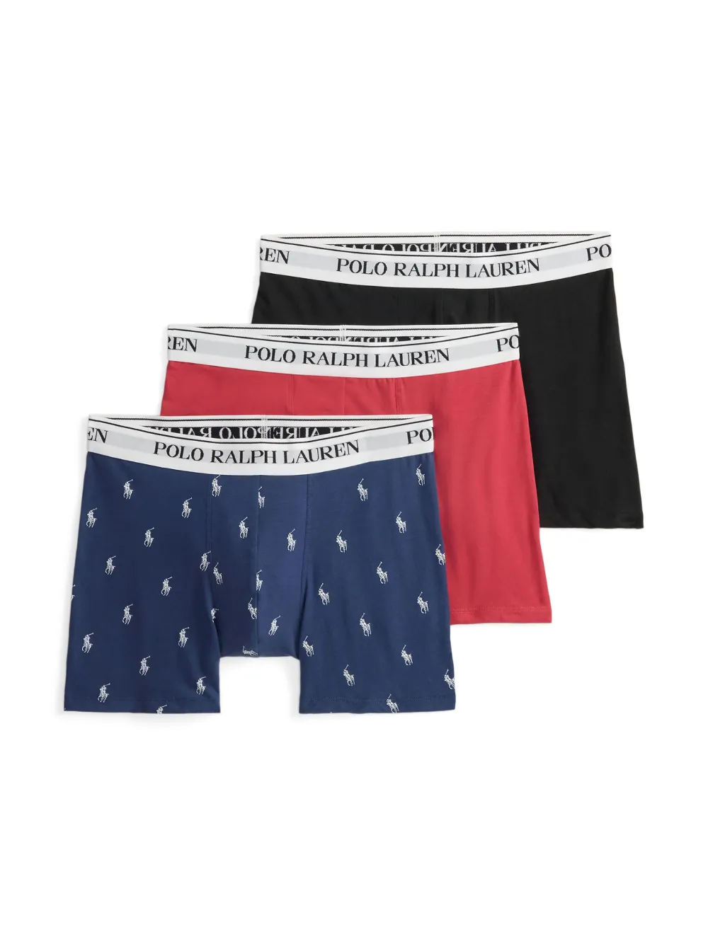 Polo Ralph Lauren Drie boxershorts met print Zwart