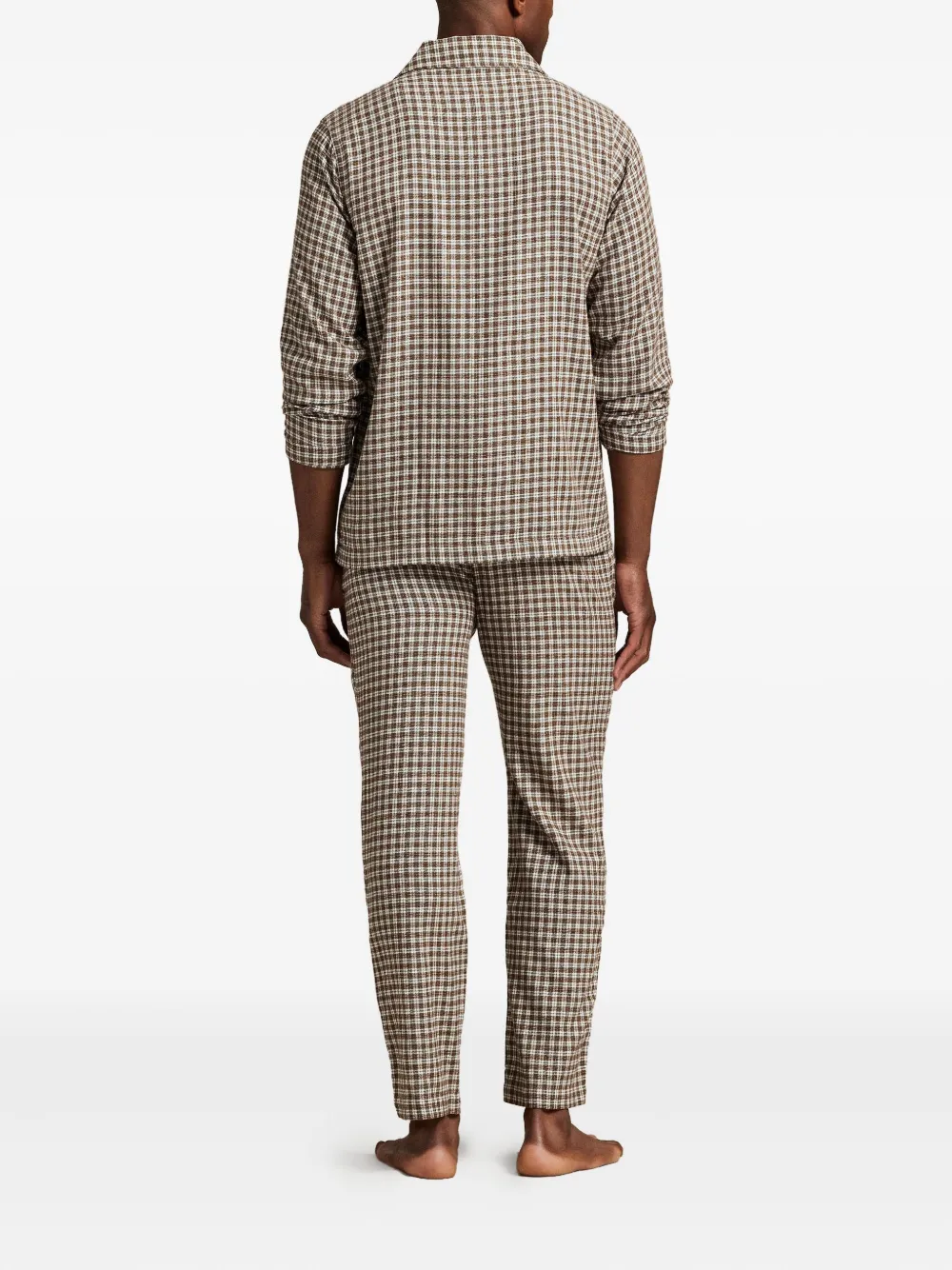 Polo Ralph Lauren Checked Flannel Pyjama Set In Brown