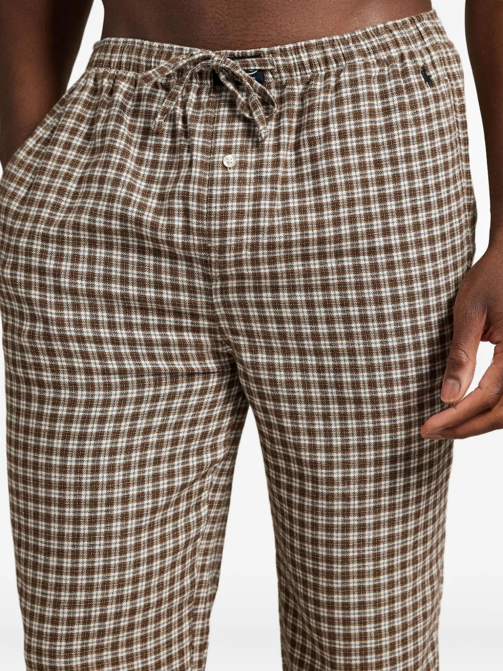 Polo Ralph Lauren Checked Flannel Pyjama Set In Brown