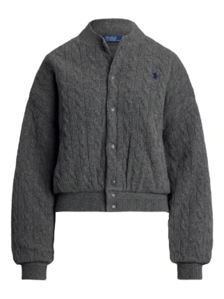 Polo Ralph Lauren ケーブルニット ボンバージャケット | グレー