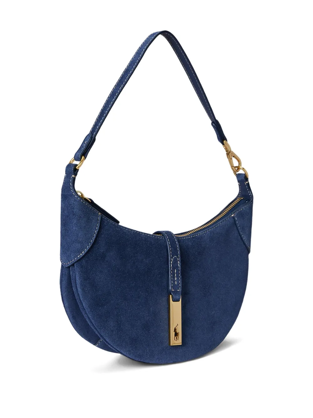 Polo Ralph Lauren Polo Id Suede Crescent Shoulder Bag