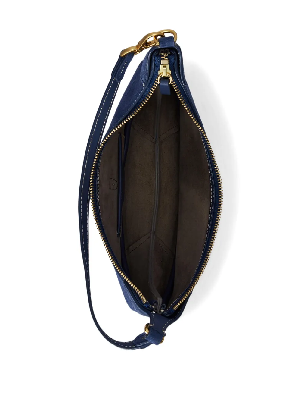 Polo Ralph Lauren Polo Id Suede Crescent Shoulder Bag