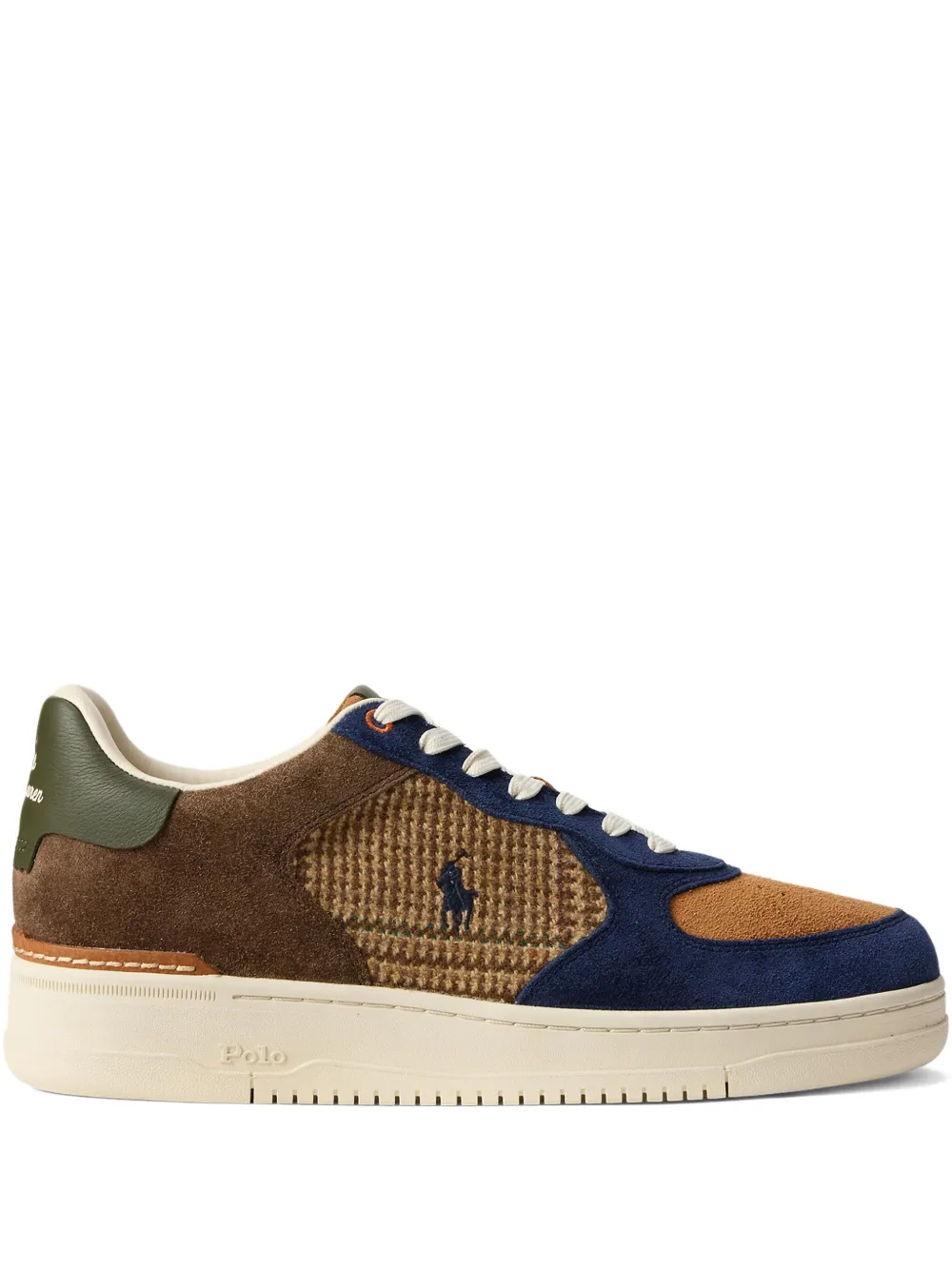 Polo Ralph Lauren Masters suede-panelled tweed sneakers Brown