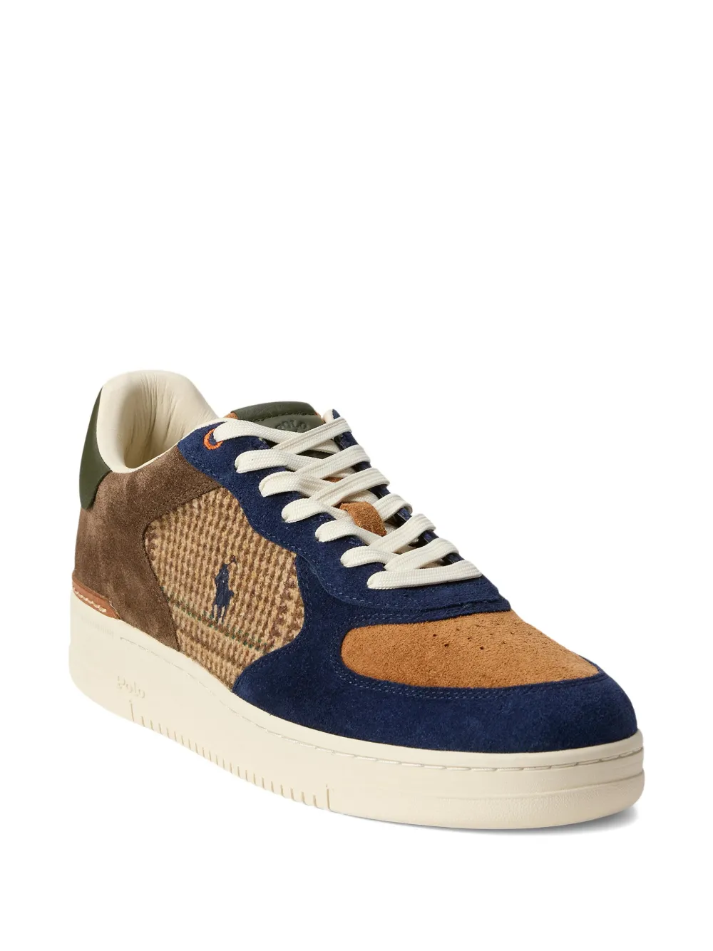 Polo Ralph Lauren Masters suede-panelled tweed sneakers Brown
