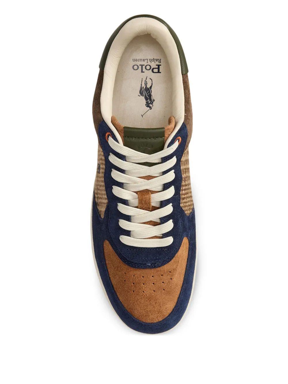 Polo Ralph Lauren Masters suede-panelled tweed sneakers Brown