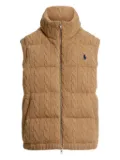 Polo Ralph Lauren cable-knit puffer vest - Brown