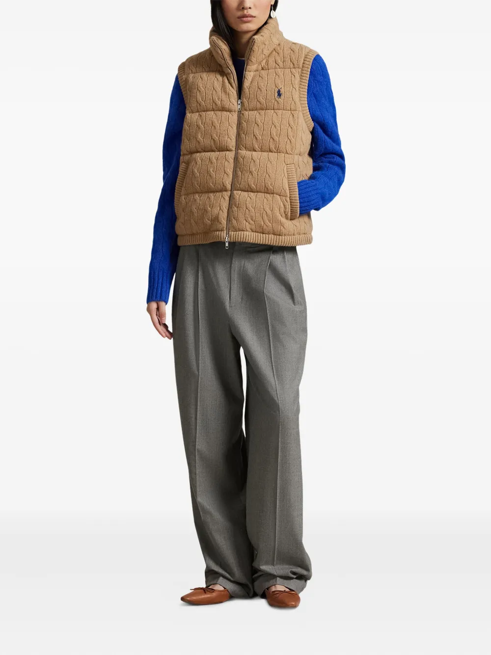 Polo Ralph Lauren Kabelgebreide bodywarmer Bruin