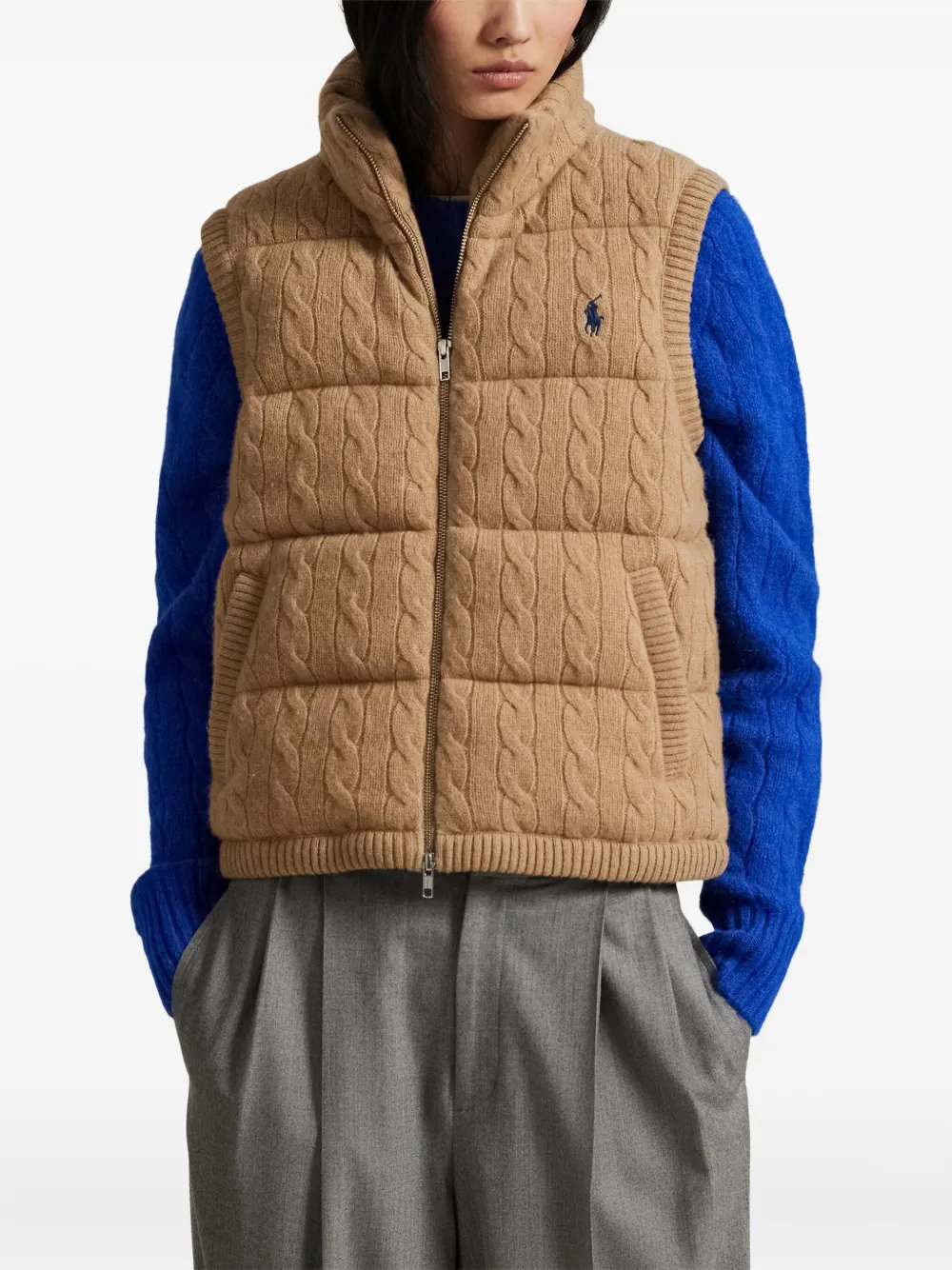 Polo Ralph Lauren Kabelgebreide bodywarmer Bruin