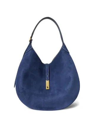 Polo Ralph Lauren Polo ID Suede half-moon Shoulder Bag | Blue 