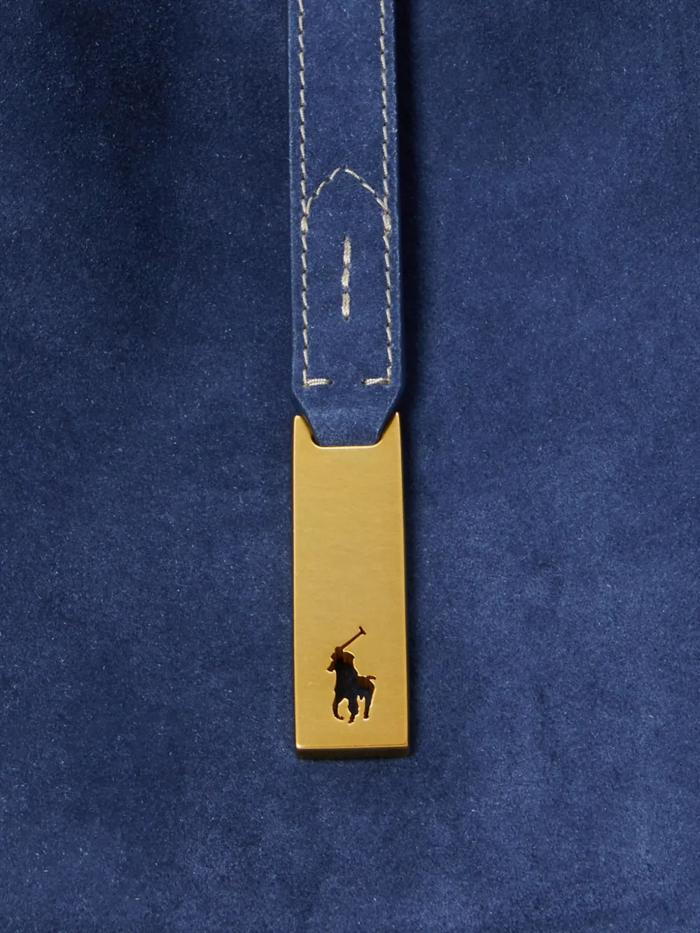 Polo Ralph Lauren Polo ID halvemaanvormige suède schoudertas Blauw