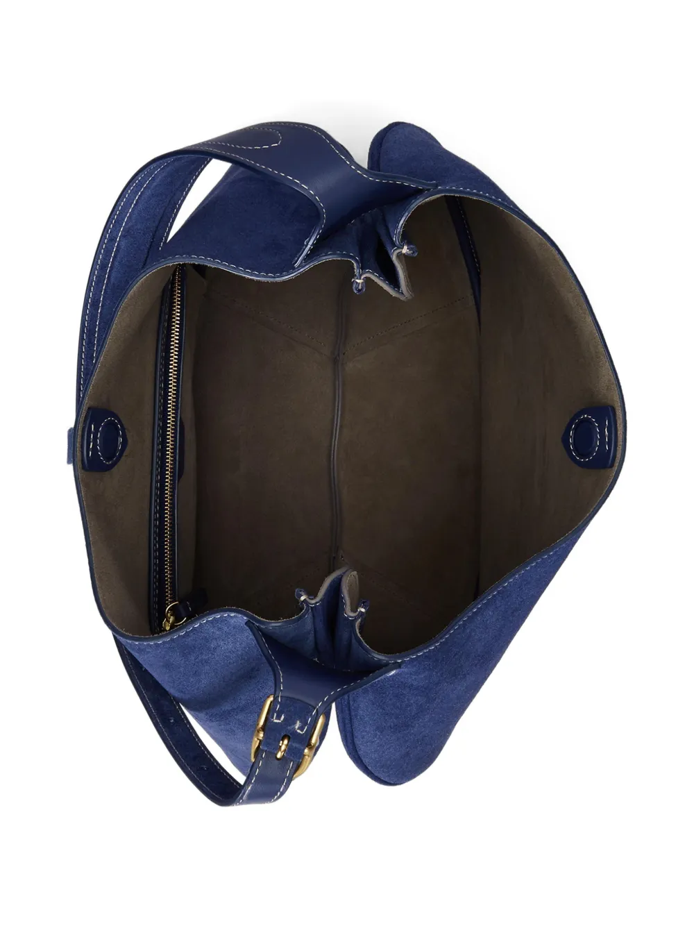 Polo Ralph Lauren Polo ID halvemaanvormige suède schoudertas Blauw