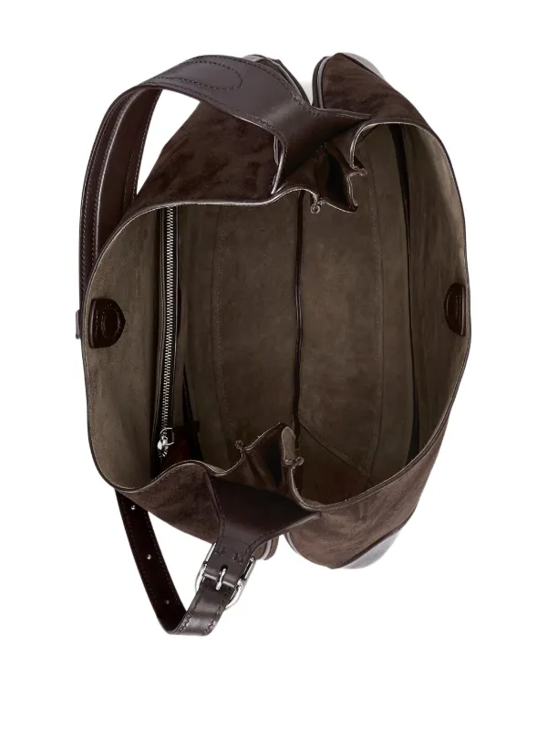 Polo Ralph Lauren Large Polo ID Suede Shoulder Bag | Brown